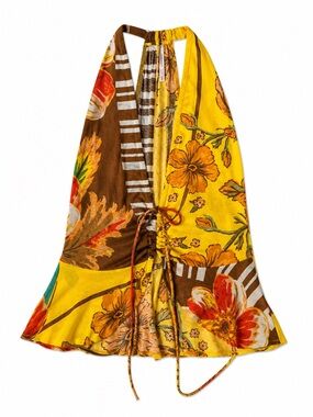Free People Hot Tropics Mango Combo Halter Tank Boho Festival Top S